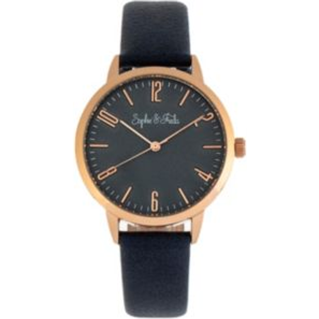 Sophie & Freda Womens and Vancouver Leather-Band Watch - Blue Stainless Steel - One Size