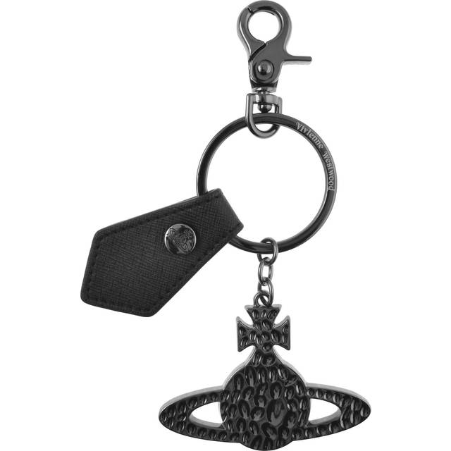 Vivienne Westwood Hammered Orb Keyring Metal Black One Size Unisex