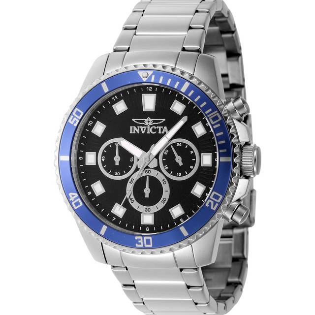 Invicta, Accessoarer, Herr, ONE Size, Kronograf Rostfritt Stål Klocka för Män - gray (ONE SIZE)