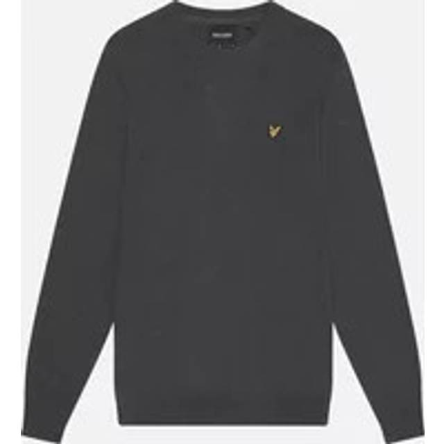 Lyle & Scott Cotton Merino Mens Crew Neck Jumper - Dark Grey - Size X-Large