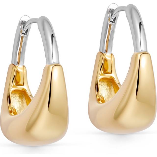 Gold & Silver Chunky Aurora U-Hoop Earrings