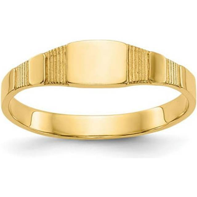 10K Yellow Gold Polished Square Baby Signet Ring - Size 1.75