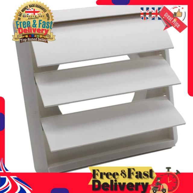 Outside wall vent hose cover kit for tumble dryer 4 inches 100mm universal whit