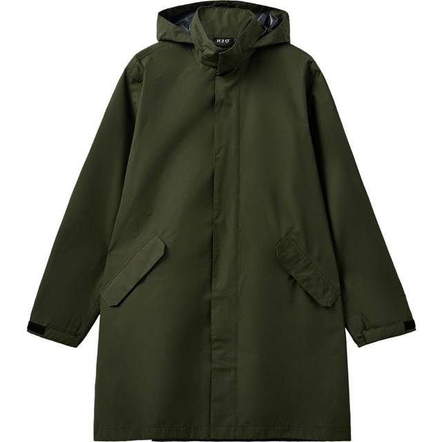 H2O - Regnjakke - Basic Rømø LW Rain Long Jacket - Army