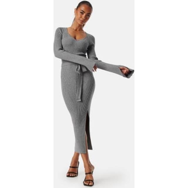 Slit Knitted Midi Dress