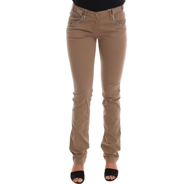 Costume National, Jeans, Dame, Beige, W26, Bomuld, Beige Straight Leg Jeans til Kvinder