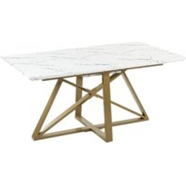 Extending Dining Table MAXIMUS White Marble 160/200 cm 90 cm