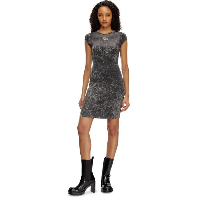 Diesel, Short Dresses, female, Black, XS, Stylish Denim Jeans for Men