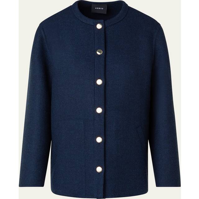 Wilke Double-Face Wool Short Jacket - NAVY DENIM - 8