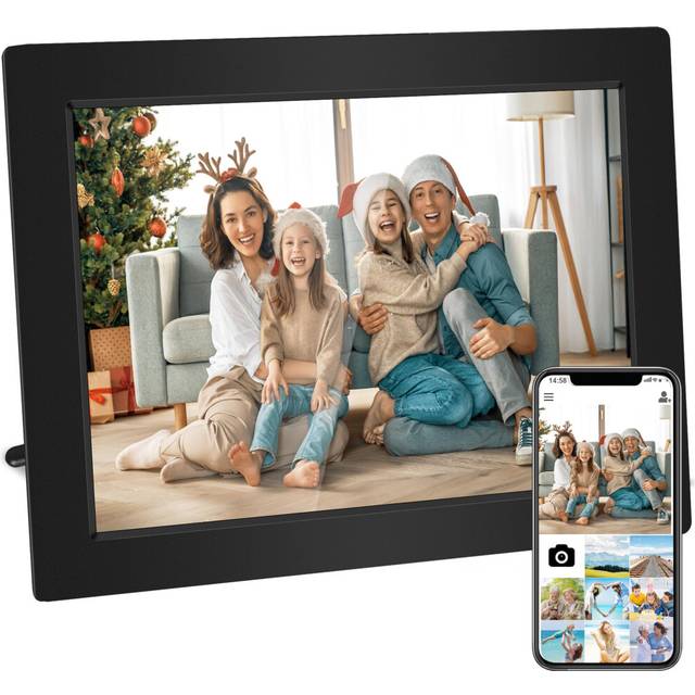 Veidoo 10 inch WiFi Cloud Digital Photo Frame IPS Touch Screen, 32GB Storage, Type C, Smart Home Digital Picture Frame, Easy Setup to Share Photos or