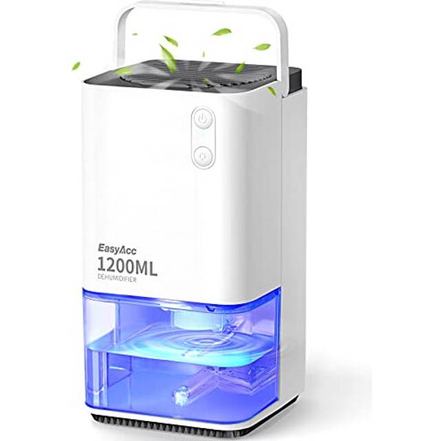 Dehumidifier for Home Damp, EasyAcc 1200ml Electric Dehumidifier with Ultra Quiet & Auto Shut off 7 Colorful LED Portable Mini Dehumidifier for