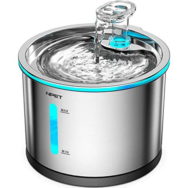 NPET Cat Water fountain, Stainless Steel 1.5L Dog Drinking Fountain, Ultra Quiet Automatic Water Dispenser for Cats and Dogs, Dishwasher Safe Pet