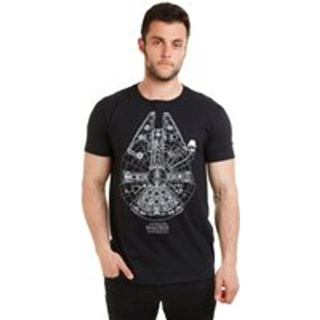 Star Wars Star Wars Millenium Lines Cotton Mens T-Shirt Black