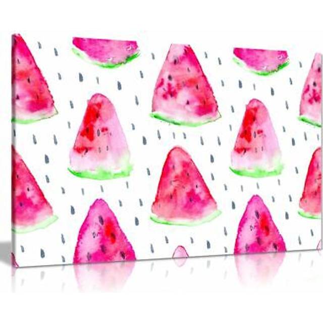 Modern Watermelon Pattern Canvas Wall Art Picture Print (41cm H x61cm W)