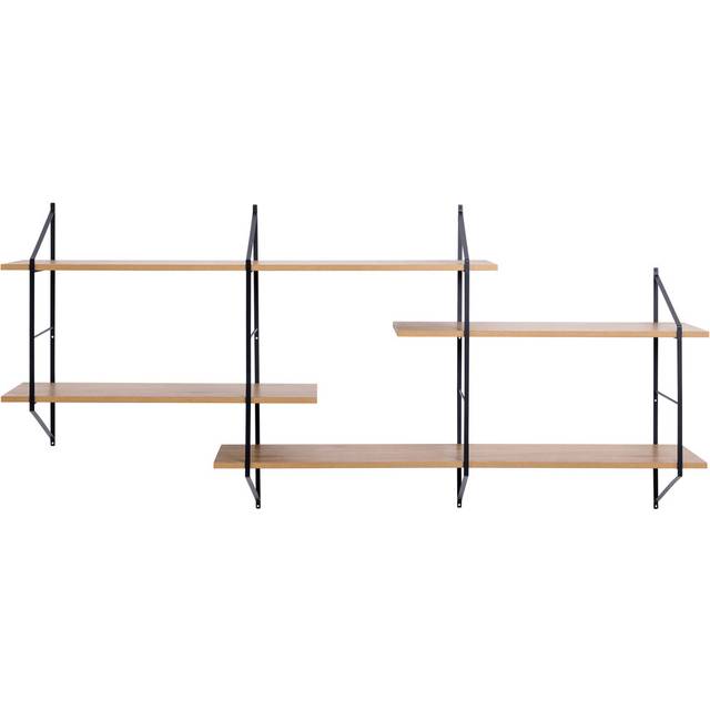 17 Stories Belfast Wall Unit with 4 shelves Oak 79cm H X 191cm W X 25.5cm D