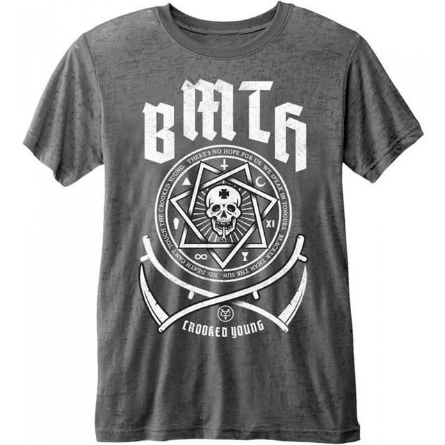 Crooked Young Burnout T-Shirt - Charcoal - L