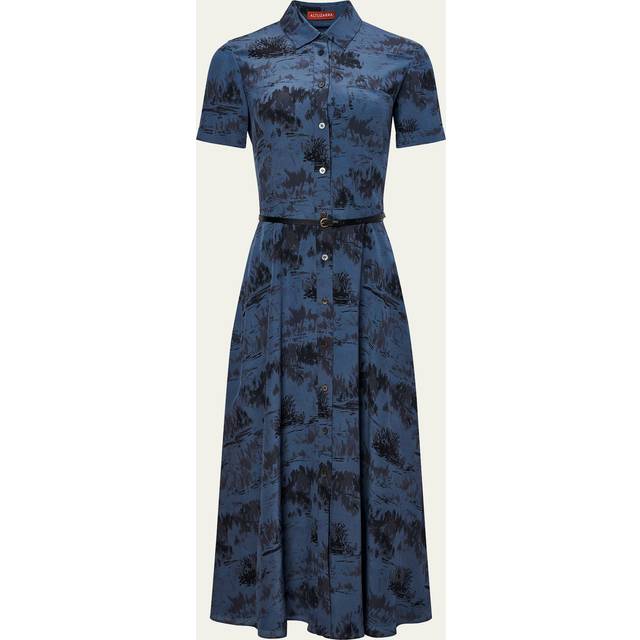 Altuzarra Kiera printed silk midi dress - blue (UK 16)