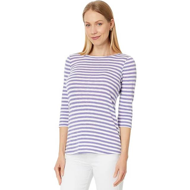 Nic+Zoe 3/4-Sleeve Stripe Boat T-Shirt