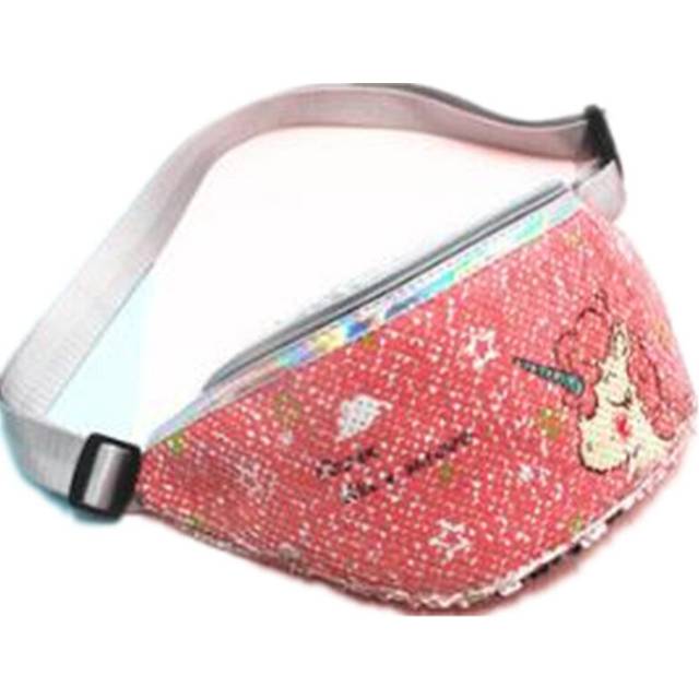 2 Pcs Waterproof  Unicorn Sequins Girls Belt Waist Packs Fanny Girls Belt Mermaid Sport Bag Cartoon For Women Chest Waist Bag Pack