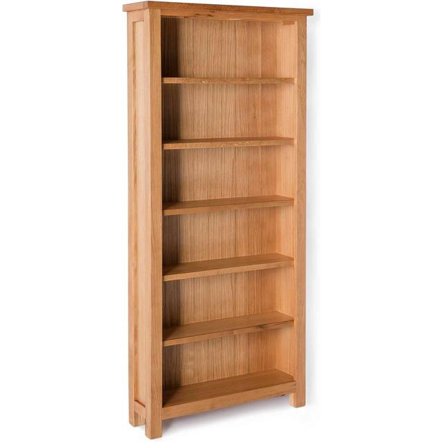 London Oak 6 Tier Large Bookcase - By Roseland Furniture - One Size
