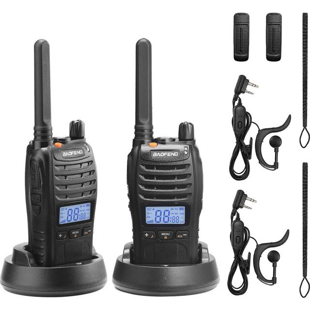 BAOFENG BF-88ST Pro PMR446 Walkie Talkie, Upgraded Long Range Rechargeable License-Free Two Way Radios with LCD Display, VOX Dual Watch, Desktop