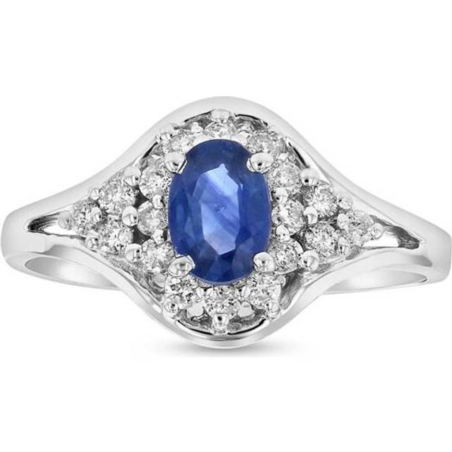Louis Creations RL2220SD-5 0.25 CTW Diamonds & Sapphire Ring, 14K Gold - Size 5