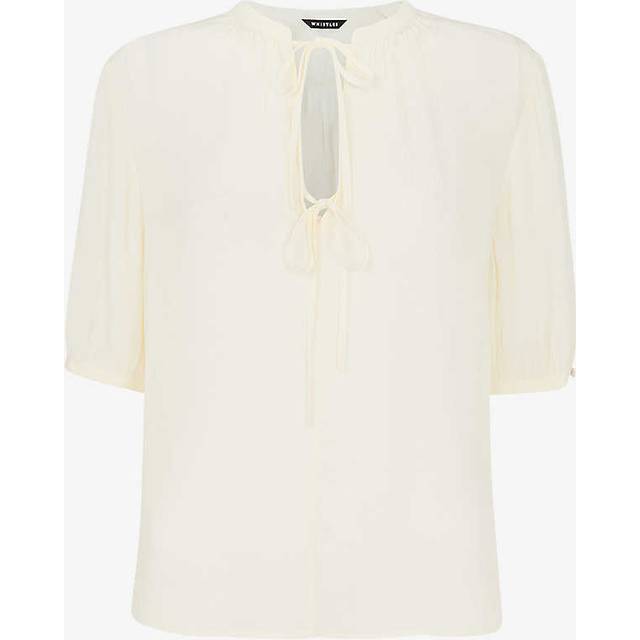 Whistles Jessie Tie Front Blouse, White