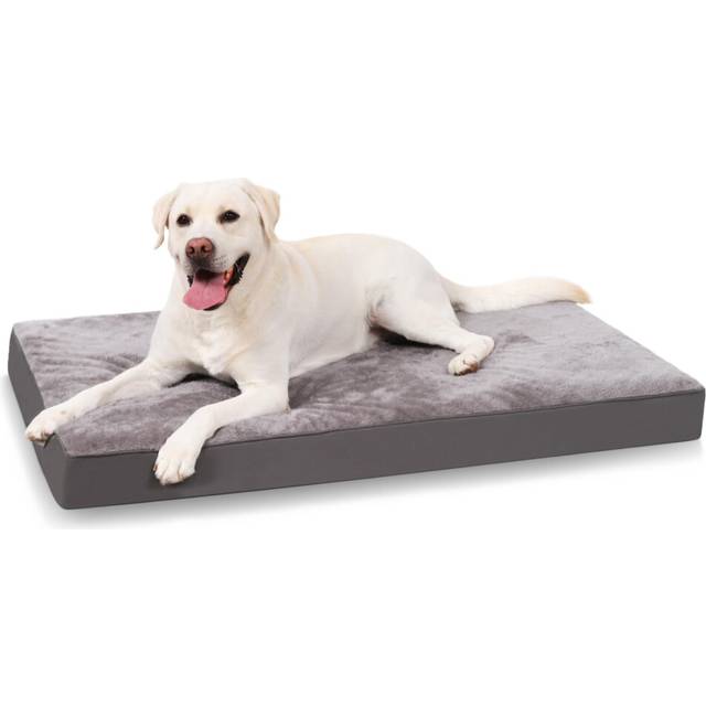 KSIIA Extra Large Dog Bed Washable, XXL Orthopedic Dog Crate Beds with Waterproof Removable Cover, Big Flat Dog Mattress Non skid Bottom, Pet Beds for