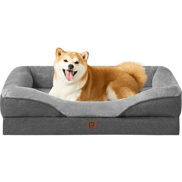 EHEYCIGA Memory Foam Dog Beds Large, Orthopedic Dog Beds Sofa with Sides and Waterproof Liner, Pet Couch with Washable Removable Cover and Non-Slip