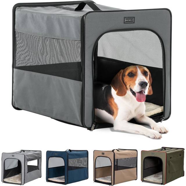 Petsfit Dog Travel Crate Lightweight Dog Crate,Portable Dog Crate,Foldable Fabric Extra Large Dog Crate with Fleece Mat