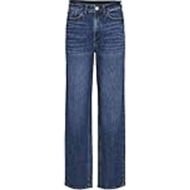 Vila dam Vikelly Jaf Hw Straight Noos jeans, Medium blå denim/detalj: tvätta Mbd010, 42W / 32L