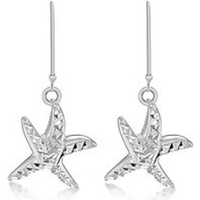 Tuscany Silver Sterling Silver Diamond Cut Starfish Drop Earrings