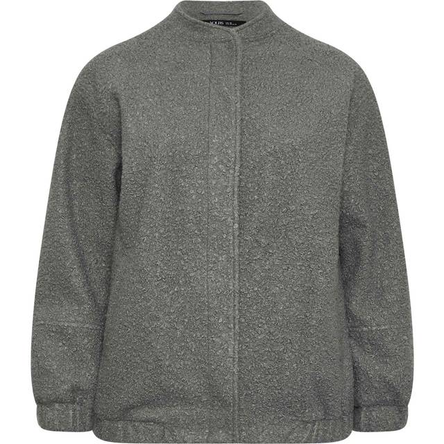 Yours Curve Grey Boucle Bomber Jacket, Women's Curve & Plus Size, Yours - 26-28