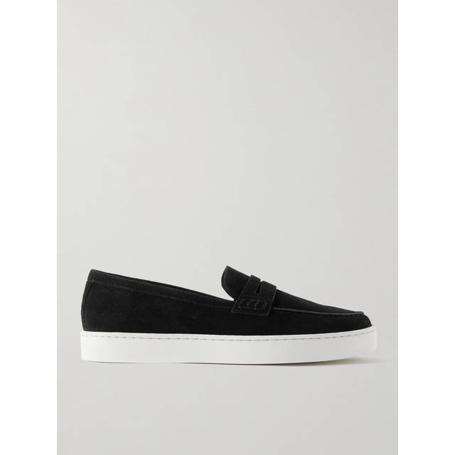 Manolo Blahnik - Ellis Suede Penny Loafers - Men - Black - UK 7.5