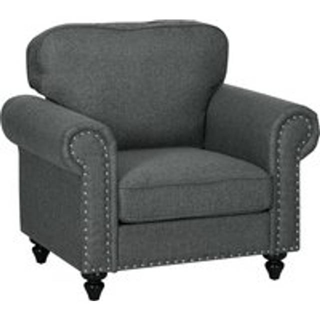 Sofa couch, fabric sofa with nailhead trim, dark brown