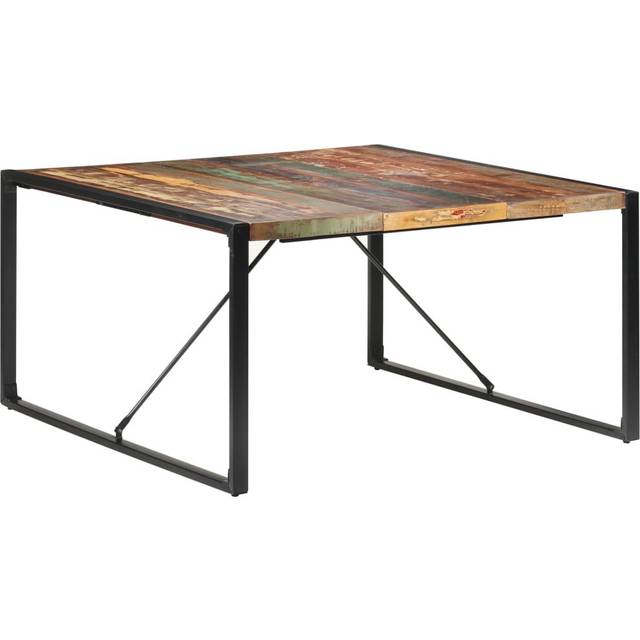 Square Dining Table, 140X140x75 Cm, Made From Solid Reclaimed Wood - Brown