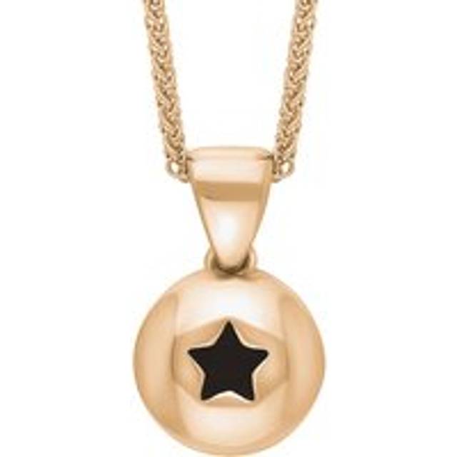 9ct Rose Gold Whitby Jet Star Disc Necklace