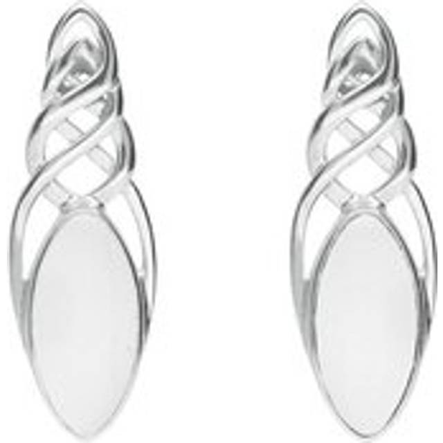 Sterling Silver Bauxite Celtic Long Marquise Stud Earrings
