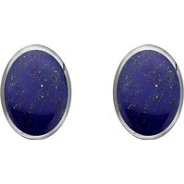 Sterling Silver Lapis Lazuli 7 x 5mm Classic Small Oval Stud Earrings