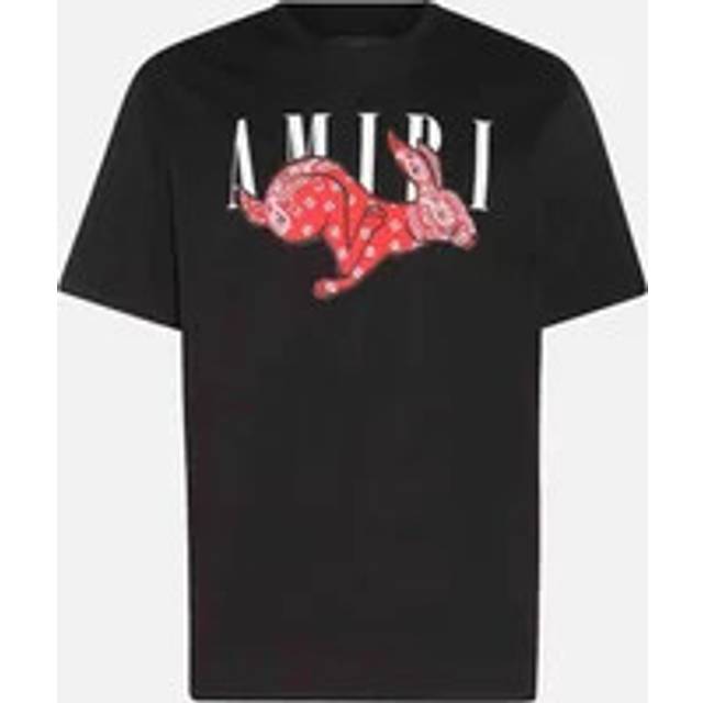 Men's Amiri CNY Bandana Rabbit Print T-Shirt in Black - Size: Regular/36
