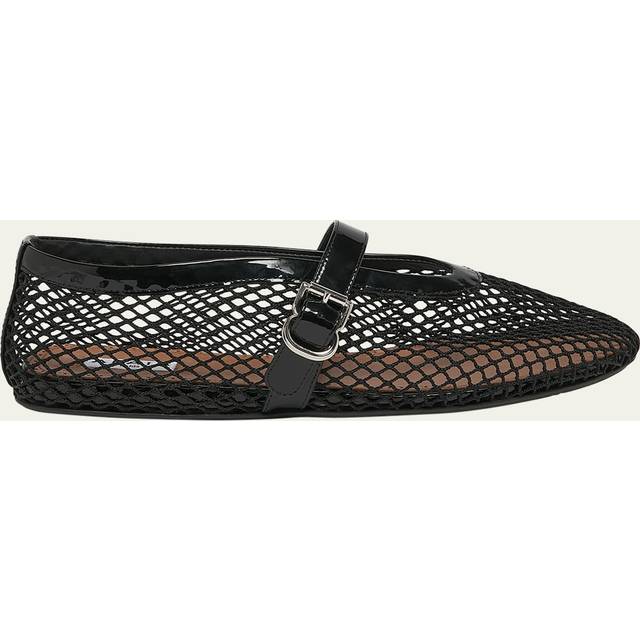 Alaïa - Patent Leather-trimmed Mesh Ballet Flats - Black - IT 38