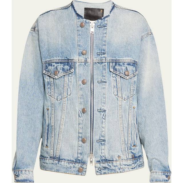 R13 - Distressed Denim Jacket - Light denim - Blue - large
