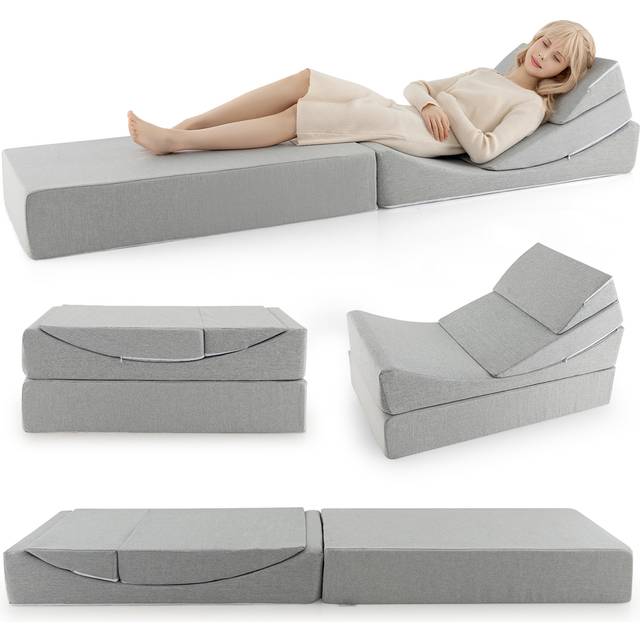 Costway Single Grey Convertible Sofa Bed