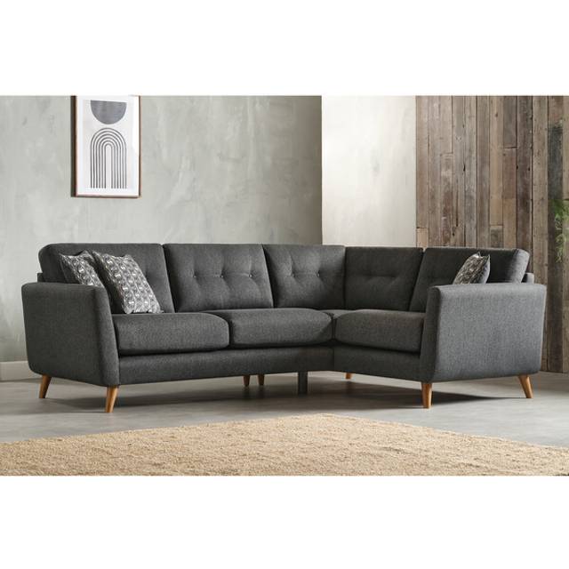 Rosa Charcoal Fabric Sofas - Corner Sofa Left Hand - Evie Range - Oak Furnitureland