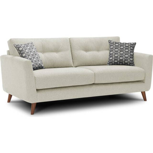 Rosa Sand Fabric Sofas - 3 Seater Sofa - Evie Range - Oak Furnitureland