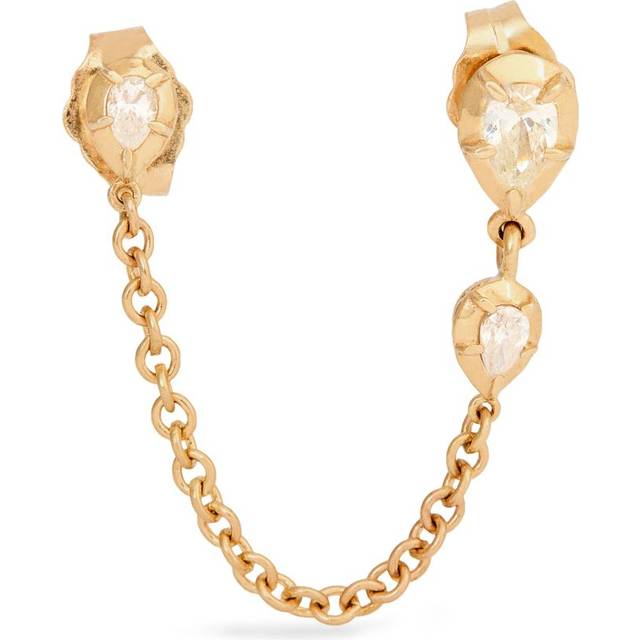 Jacquie Aiche Yellow Gold and Diamond Sophia Double-Piercing Single Earring - One size