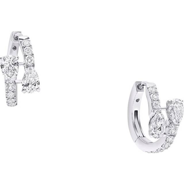 Graff White Gold and Diamond Duet Hoop Earrings - One size