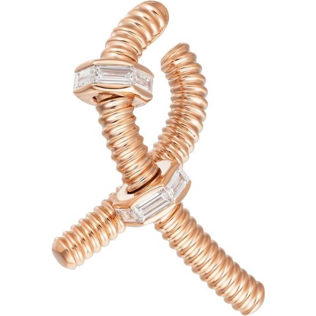 Rose Gold and Diamond Écrou de Cartier Single Earring - White - One size