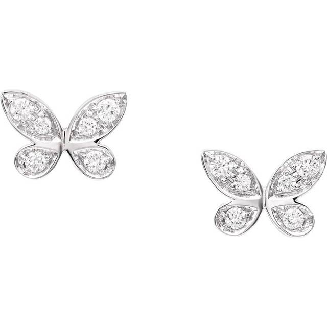 Graff White Gold and Diamond Butterfly Stud Earrings - One size