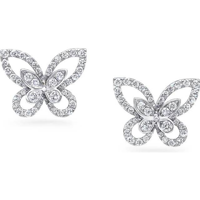 Graff White Gold and Diamond Butterfly Earrings - One size